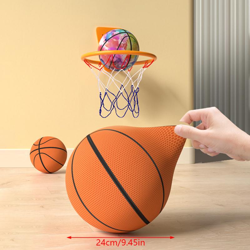 1Pc Kids Bouncing Mute Silent Basketball With Cloth Cover Indoor Silent Foam Basketball Bounce Soft Squeezable Ball