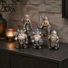 Creative Entrance Table Decorations Viking Gnome Warrior Figurine, Resin Nordic Dwarf Statue, Decorative Hand Painted Figurines Soldier Ornament