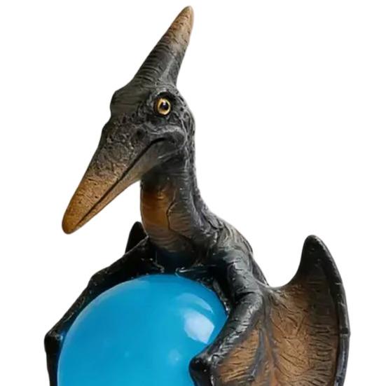 Fantasy Decor Desk Lamp Pterosaur Night Light, Resin Gothic Dragon Table with Glowing Faux Crystal Intricate Ball, for Bedroom Office, Gift