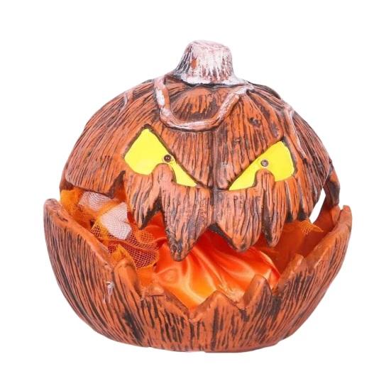 Halloween Pumpkin Light Extendable Talking Pumpkin Lantern Scary Mouth Open Pumpkin Decoration with Lights And Sound for Porch Patio Decor