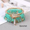 Bohemian Multilayer Beaded Wings Bracelet with Niche Design