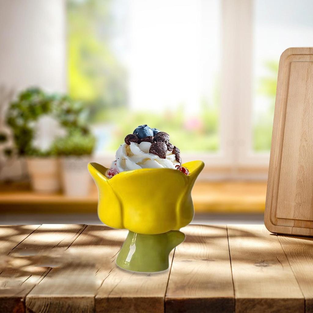 Ceramic Sundae Cups for Ice Cream And Milkshakes 250ml Dessert Bowls