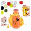 50x Winnie the Pooh Bottle 330ml with PRINT JUICE BOTTLES SYRUP GLASS BOTTLES