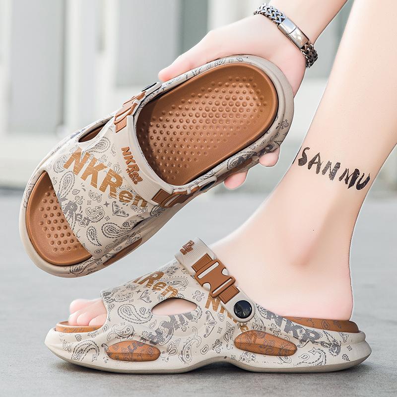 Fashion Comfortable Men's Summer Sandals Soft Bottom Anti-Slip Casual Beach Shoes Fashionable Slippers for Outdoor Wear Daily Leisure