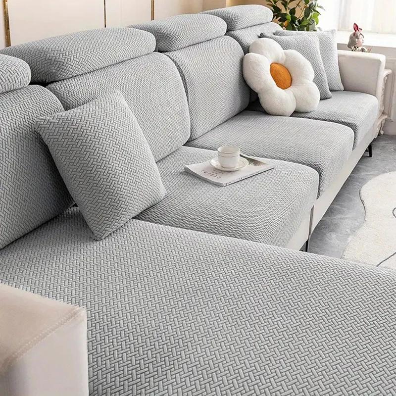 Thick Jacquard Sofa Seat Cushion Cover For Living Room Furniture Protector L-Shape Corner Sofa Cover Removable Seat Slipcovers