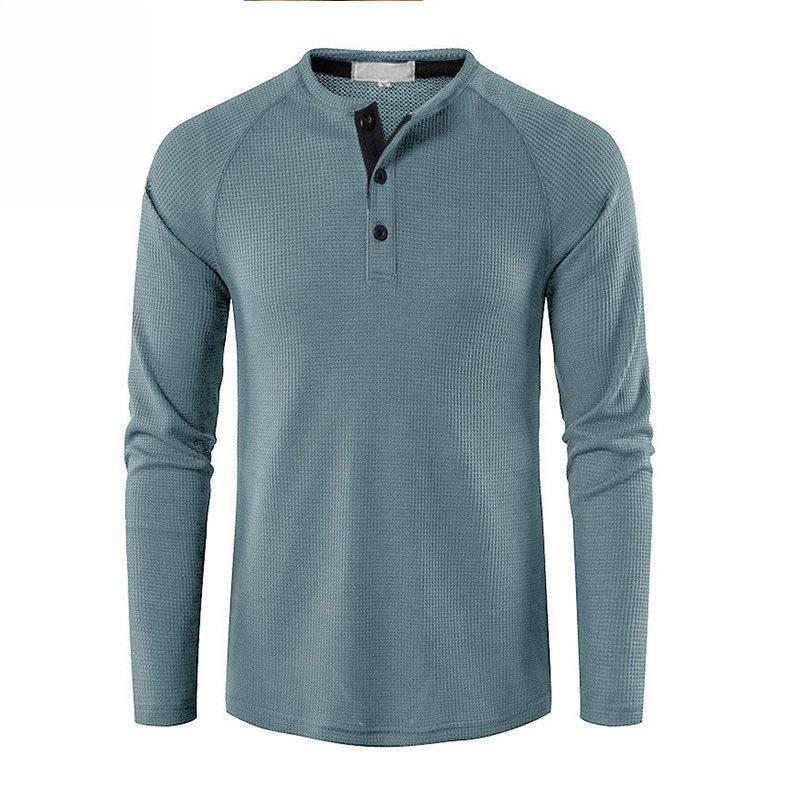 Men’s Long Sleeve Solid Henley Shirt