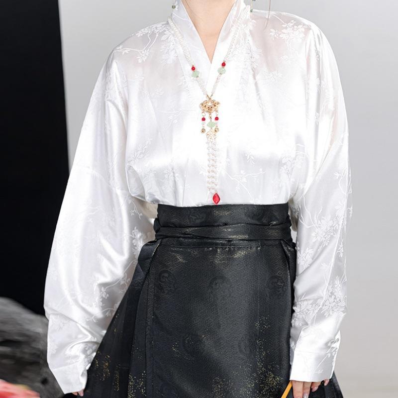 

Новое красное тканое золотом платье-лошадка в китайском стиле, женская юбка Hanfu в стиле Guofeng Ming, для ежедневной носки S