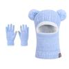 Winter Baby and Baby Warm Knitted Woolen Hat, Children's Hat, Integrated Scarf, Thick Velvet Ear Protector, Headband Cap