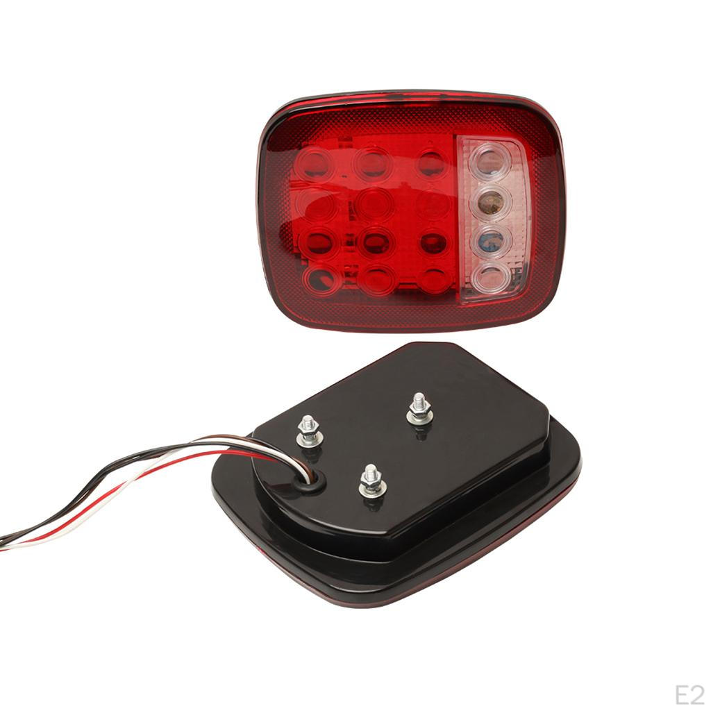 1 Pair 16-LED RED Running Brake White Reverse Lamp