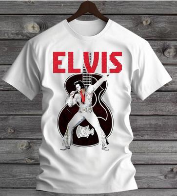 T-Shirt Μπάντας Elvis Presley Λευκό S-3XL