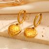 Temperament Sweet Inlay Zircon Gold Color Cherry Strawberry Pineapple Pendant Hoop Earrings for Women Stainless Steel Jewelry