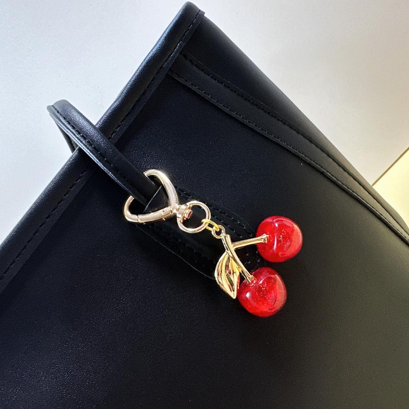 1/2Pcs  Pearl Cherry Lace Keychain Chain Bag Charm Braided Rope Fashionable Keychains For Backpack Pendant Accessories