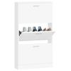 VidaXL Armoire à chaussures Blanc 59x17x108 cm Bois d'ingénierie 342526
