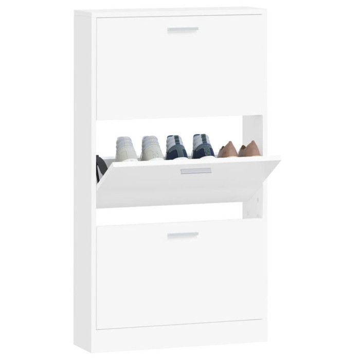 VidaXL Armoire à chaussures Blanc 59x17x108 cm Bois d'ingénierie 342526