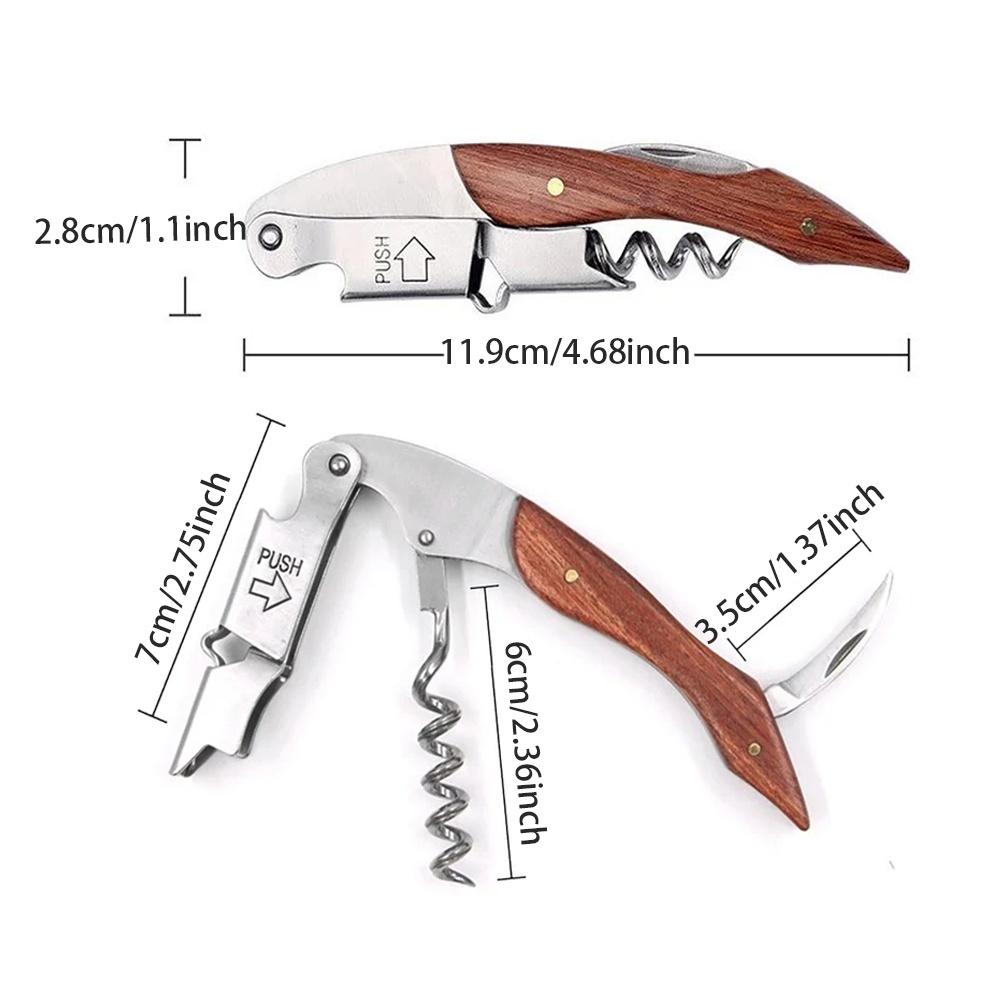 Stainless Steel DIY Wood Handle Wine Personalized Corkscrew Professional Wine Opener Portable Multifunction Kitchen Accessories 6