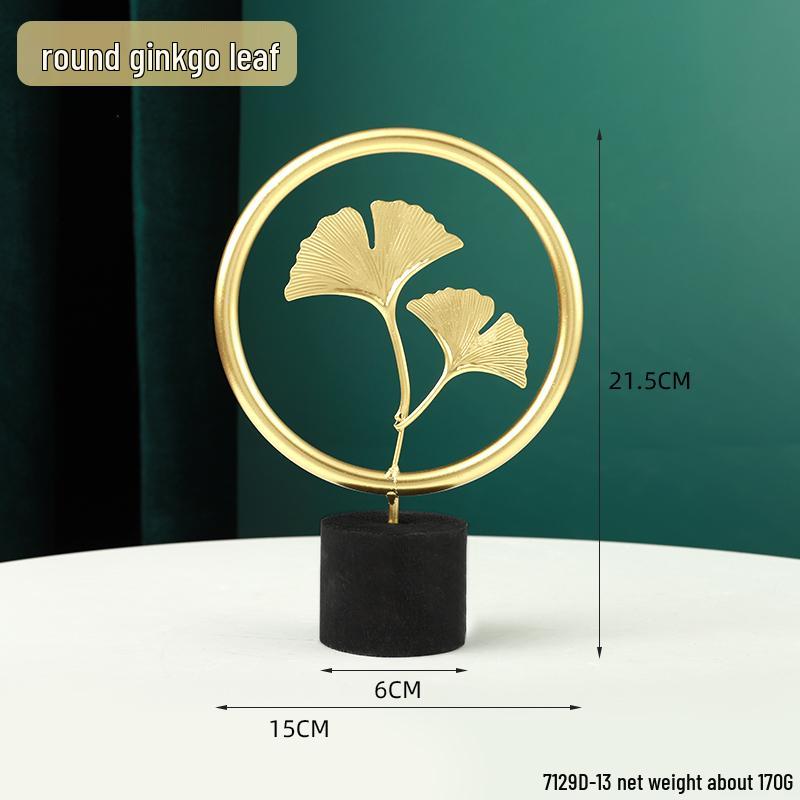 Modern Luxury Living Room TV & Wine Cabinet with Ginkgo Leaf Decor