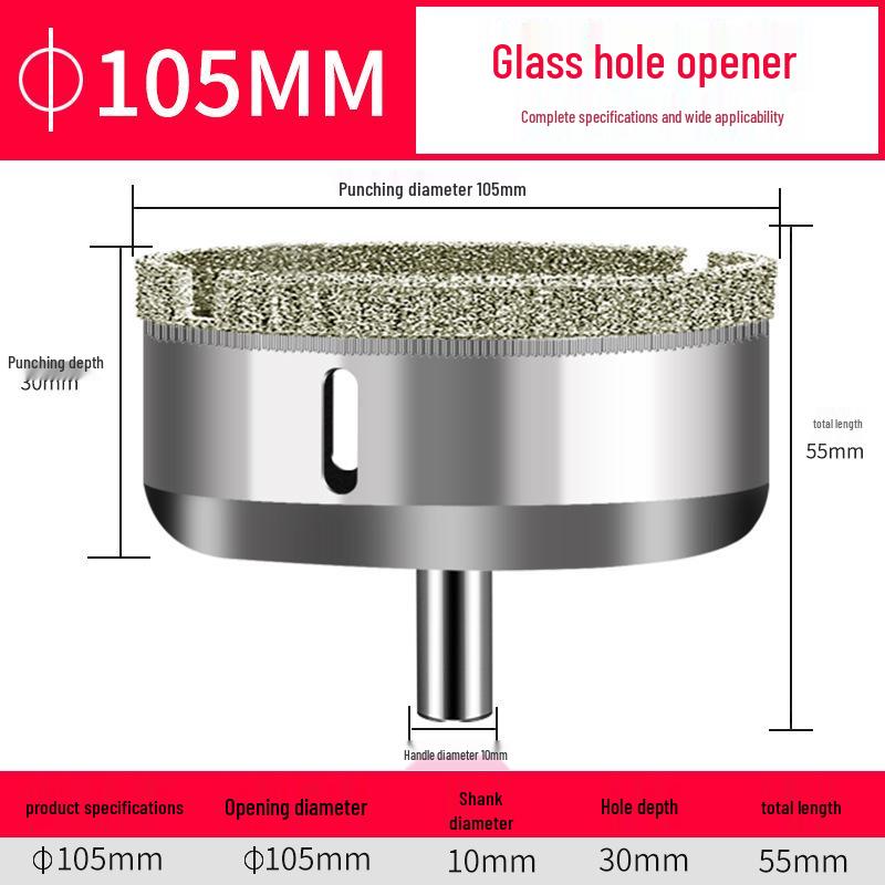 Emery Glass & Tile Drill Bit, 3-200mm Rotary Hole Saw for Marble