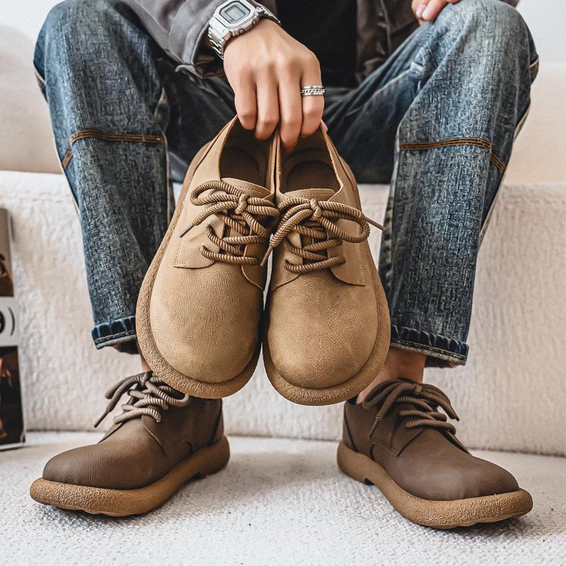 Autumn Men'S Shoes, Niche, High-End, Retro Style, Casual, Soft Soled, Men'S Leather Shoes  New
