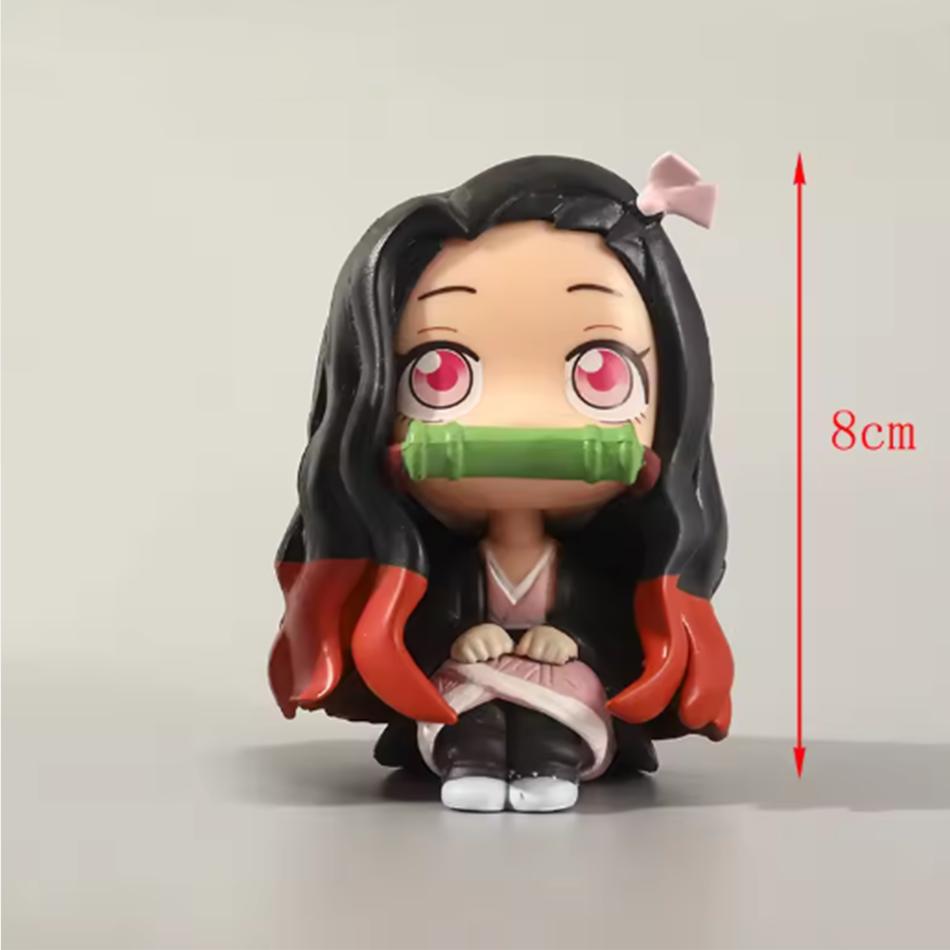 Anime Demon Slayer Kamado Tanjirou Kamado Nezuko Action-Charakter-Modell Spielzeugserie Puppe Kindergeburtstag/Weihnachtsgeschenk Spielzeug