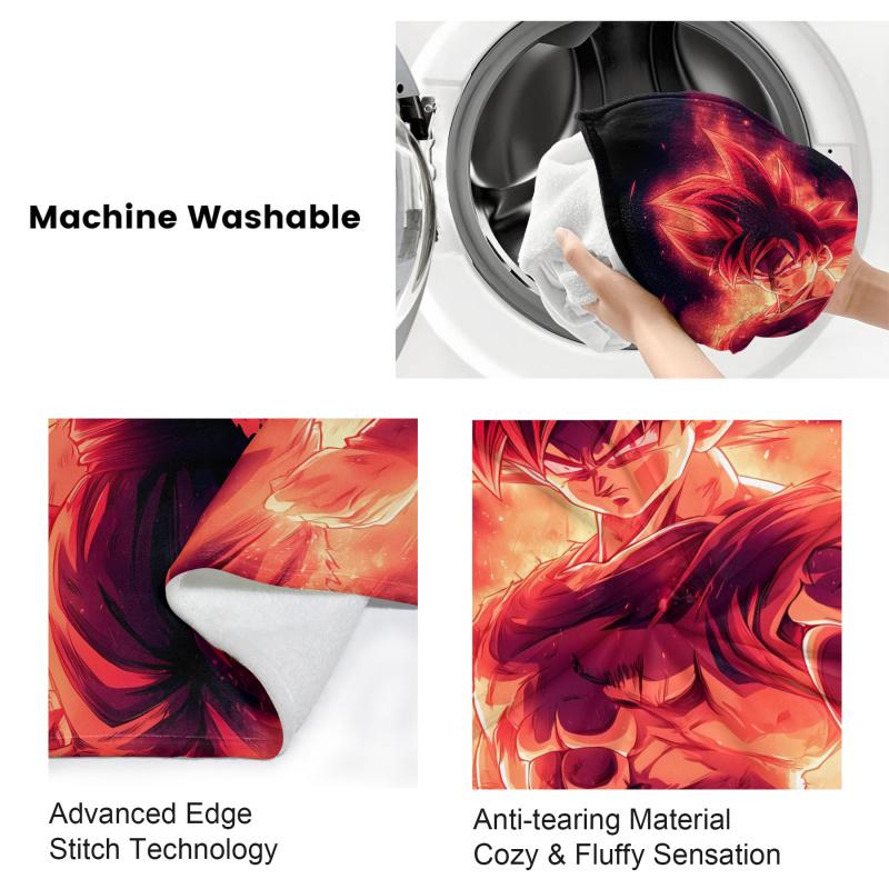 Anime  3D Dragon Ball Print Blanket Multifunctional Cover Blanket Soft Flannel Blanket Gift Blanket for Home Outdoor Leisure