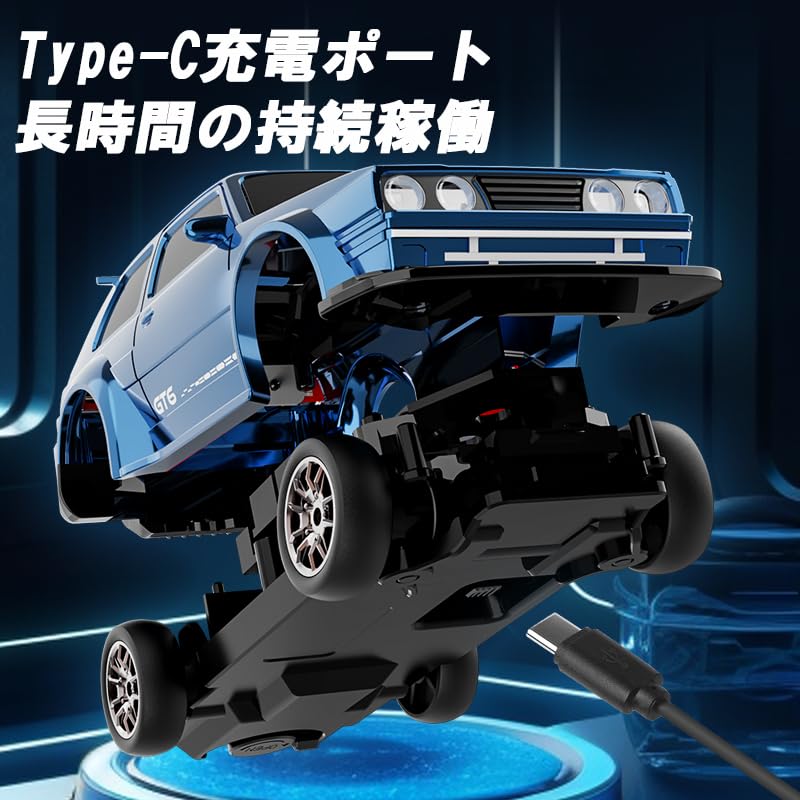 KFPLAN KF30 1:43 Scale Drift Car with Gyroscope, 15KMH 4WD Mini RC Drift Car for Drifting and On-Road Use, Gift & Toy for Boys and Adults,
