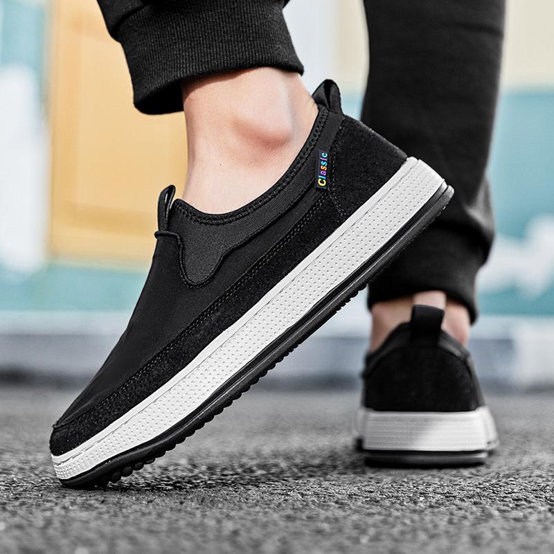 Fashion Retro Style Men Casual Shoes Slip On Canvas Loafers Comfortable Walking Flats Man Non Slip Soft Moccasins Summer Driving Shoes