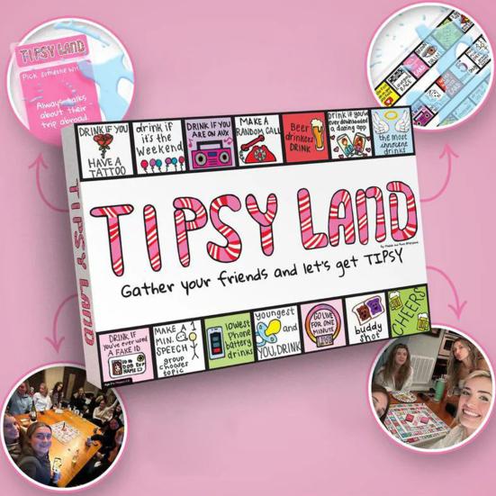 Drikkebrettspill Voksne Morsomt interaktivt festdrikkespill Tipsy Land Drikkespillsett for bursdagsfester Game Night