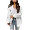 Cardigans Femininos - Cardigan de Tricô Grosso com Abertura Frontal Suéter Feminino de Caimento Solto Manga Longa Roupa Exterior Casual Outono Inverno Para Camadas
