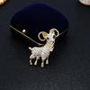 1Pcs Rhinestone Goat Animal Brooch Pins Vintage Pearl Goat Brooches For Women Friends Party Gifts Jewelry Accessories