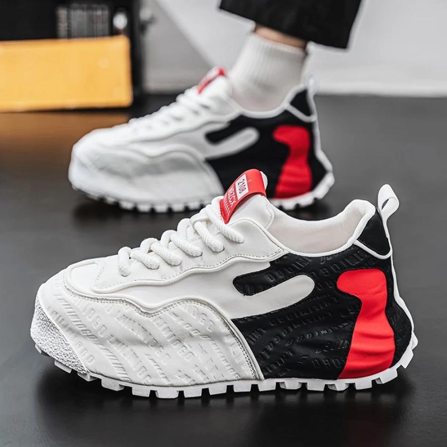 New Men's Casual Sports Shoes Thick Sole Through Leather Increase High Quality Non-slip Large Size Walking Loafer Men's Shoes