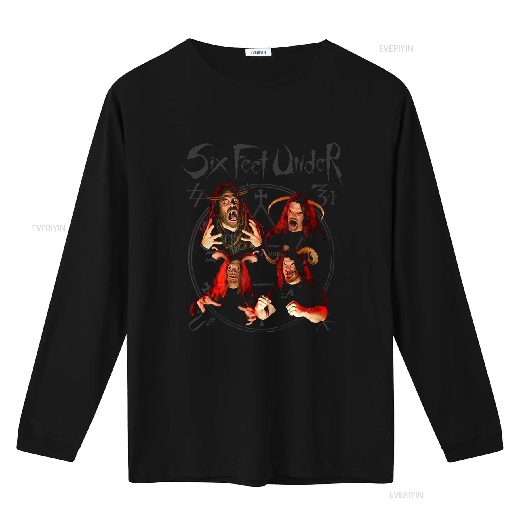 

SIX FEET UNDER ZOMBIE Black T Shirt Front Back Print X Large Heavy Metal Band vintage Washed Versatile homme Stylish fashion S
