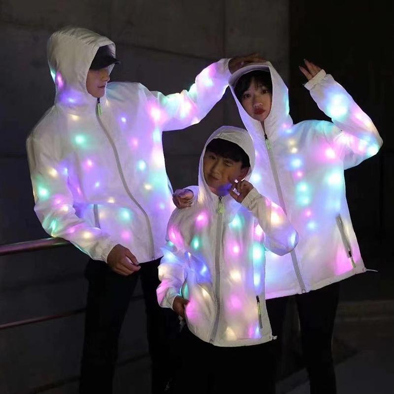 LED Luminous Hoodie: Colorful Flashing Disco Set with Lights