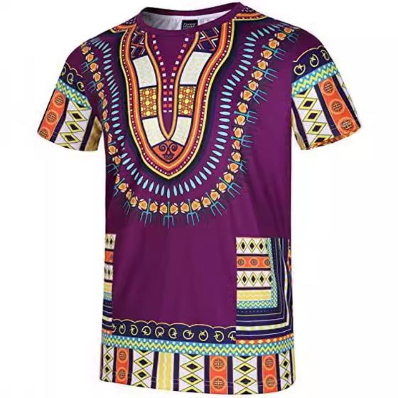 Sommer Neu Kurzärmeliges Dashiki Afrikanische Ethnische Elemente Serie Cosplay 3D Gedrucktes Anime Peripherie T-Shirt