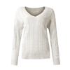 Women's  And Winter Fashion Solid Color Hollow V-Neck Long Sleeve Knit Sweater