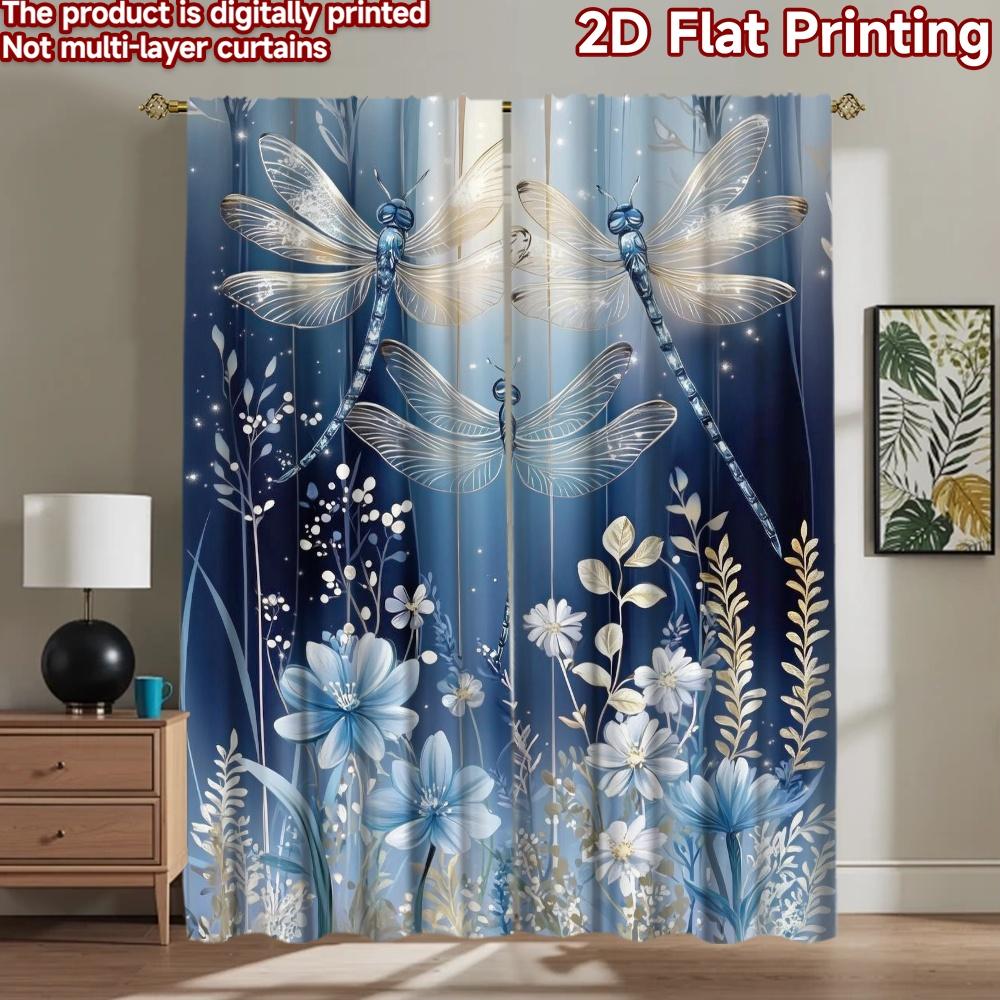 2D Flat Photography Backdrop Popular Scene Backdrop Dragonflies and Flowers (2) 100% Polyester Party & Holiday Decor for