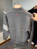 2025 Men's Autumn/Winter Korean Style Thick Baseball Collar Knit Cardigan Jacket