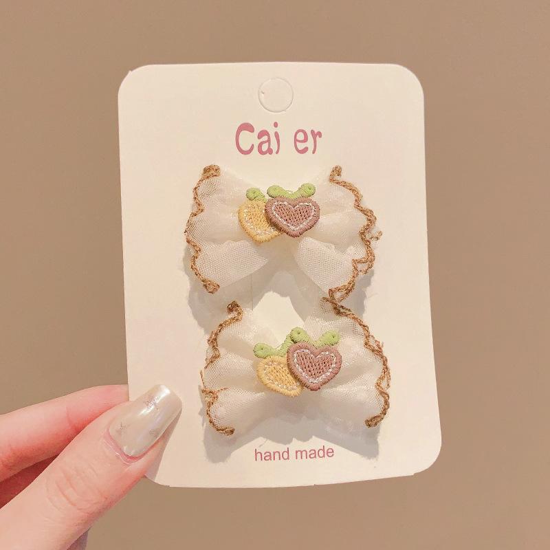 

Sweet Children Lace Embroidery Flower Bow Hairpin Side Bangs Clip Baby Headwear Girls Kids Hair Accessories