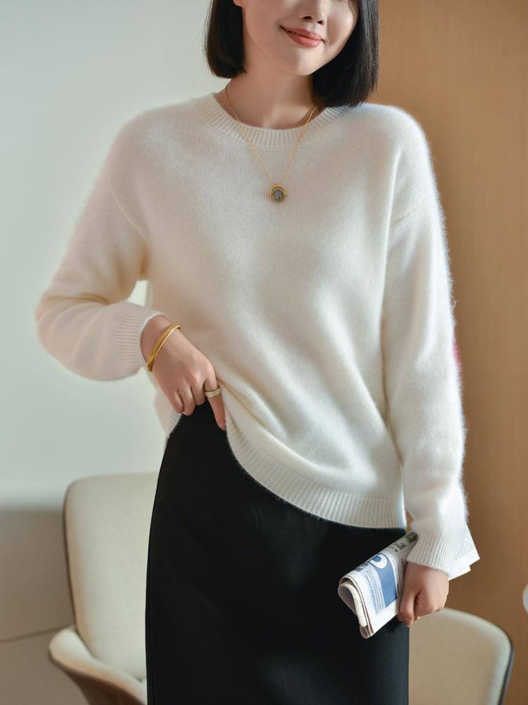 Women's Cashmere Sweater Qinghe Cashmere 30% Cashmere 70% Wool Autumn and Winter Cashmere Pullover Soft and Warm