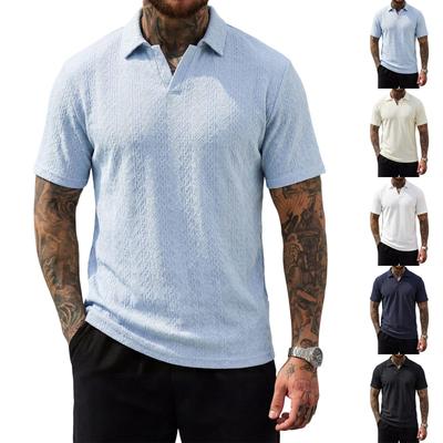 Men's Polo Shirt Short Sleeve Classic Fit Knit Collared Top Casual Comfortable Pullover