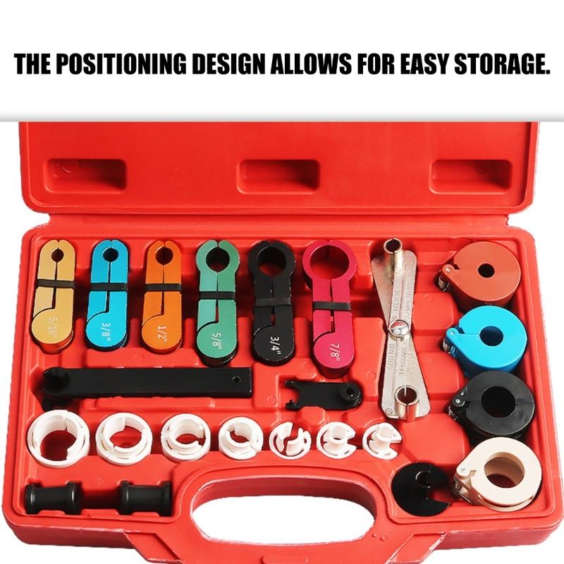 Universal 24Pcs Auto AC Repair Tool Oil Line Disconnect Tool For AC Oil & Transmission Systems Pipe Extraction