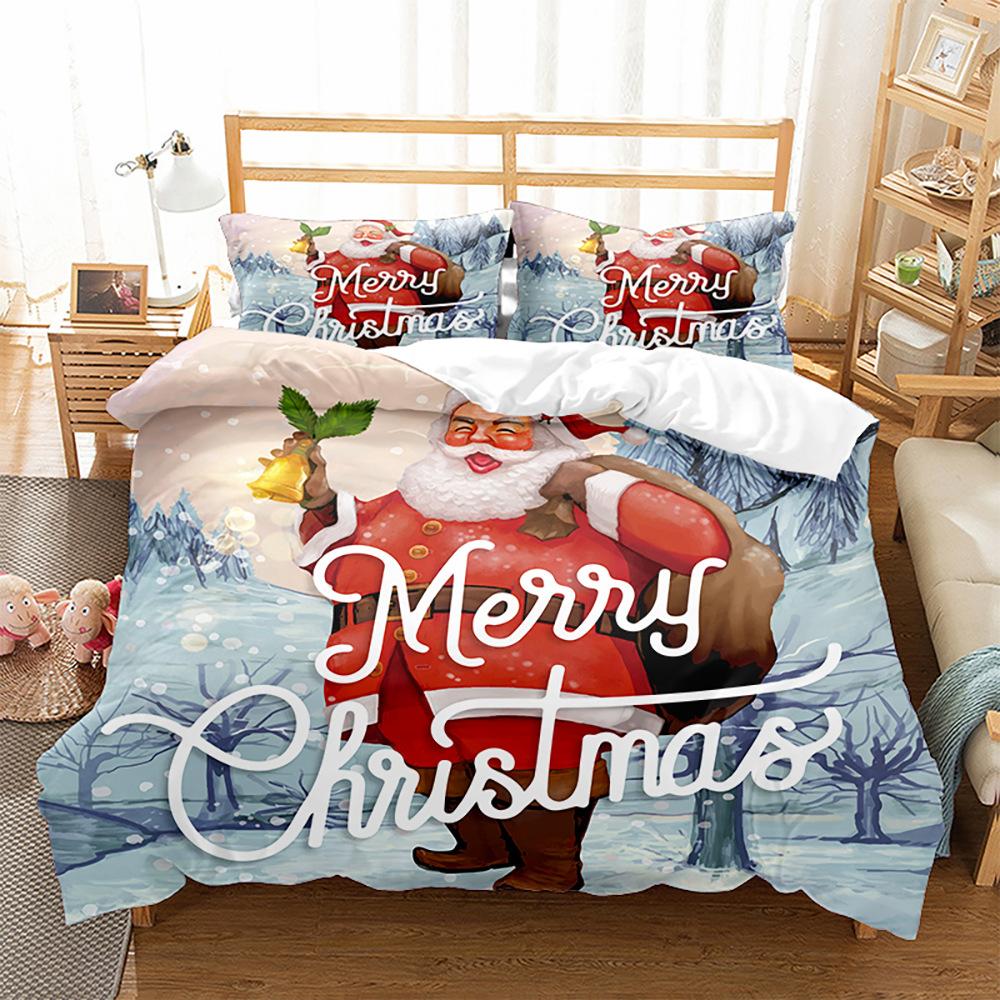 Christmas Christmas cartoon digital printing bedding four-piece set