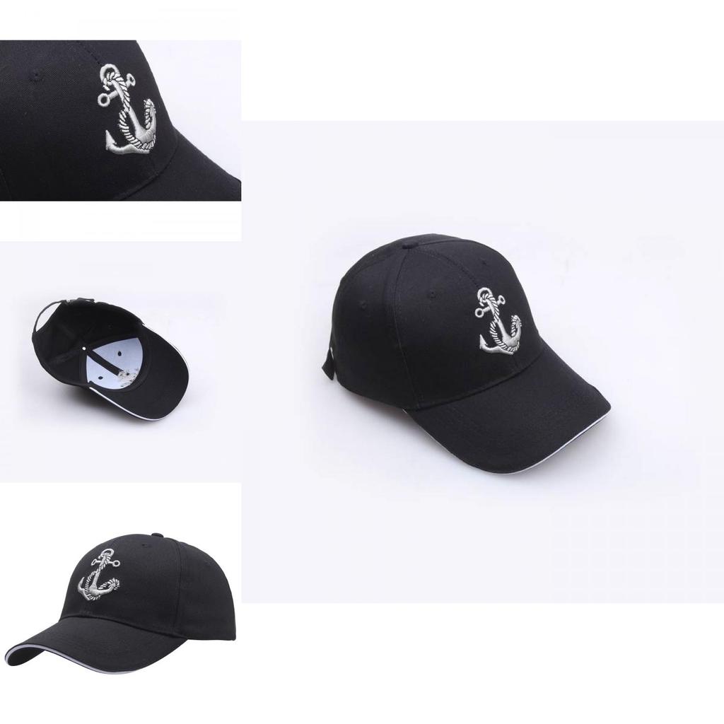 Korean Style Fashion Baseball Cap With Embroidered Ship Anchor For Casual Wear