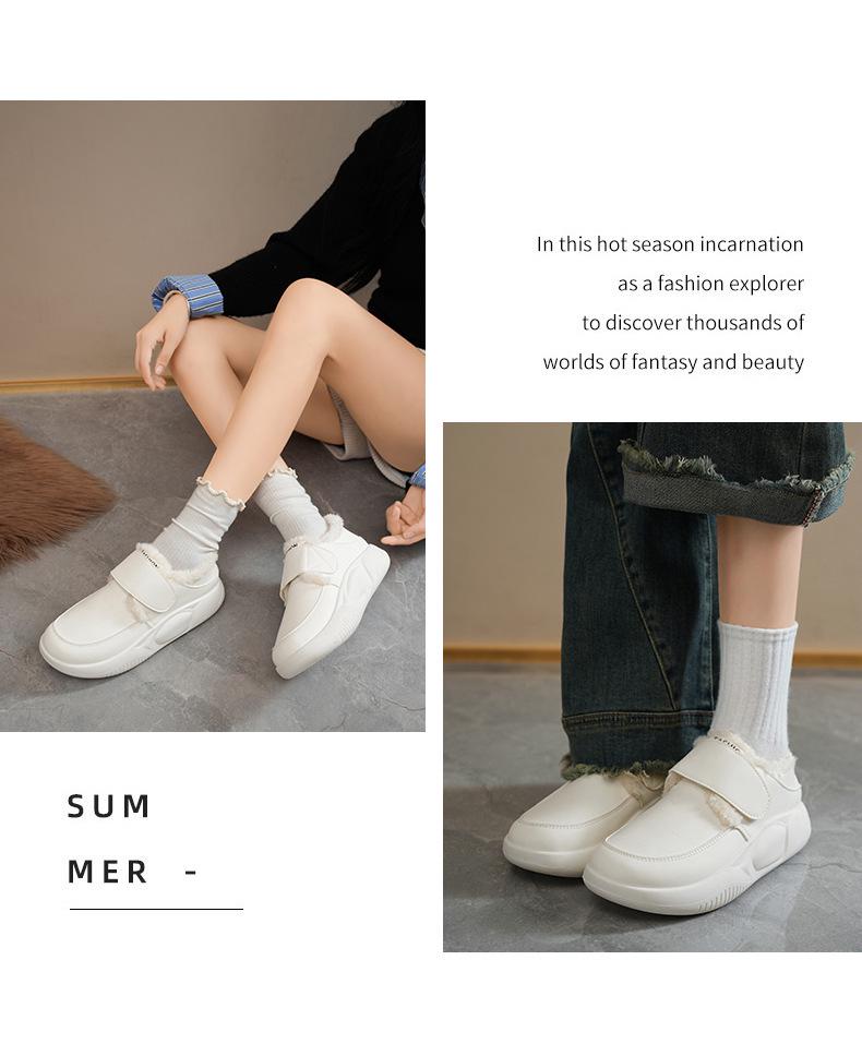 Women's Waterproof Velvet-Lined Snow Boots, 2025 Autumn/Winter Collection, Warm Large Size Cotton Shoes.