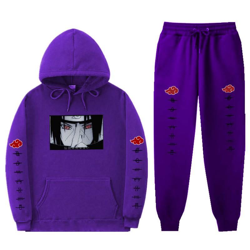 Anime mikina s kapucí Set pro teenagery Kluci Dívky Teplá s fleecovou podšívkou Bavlněná směs Ležérní Sportovní oblečení Dlouhý rukáv Horní díl Kalhoty