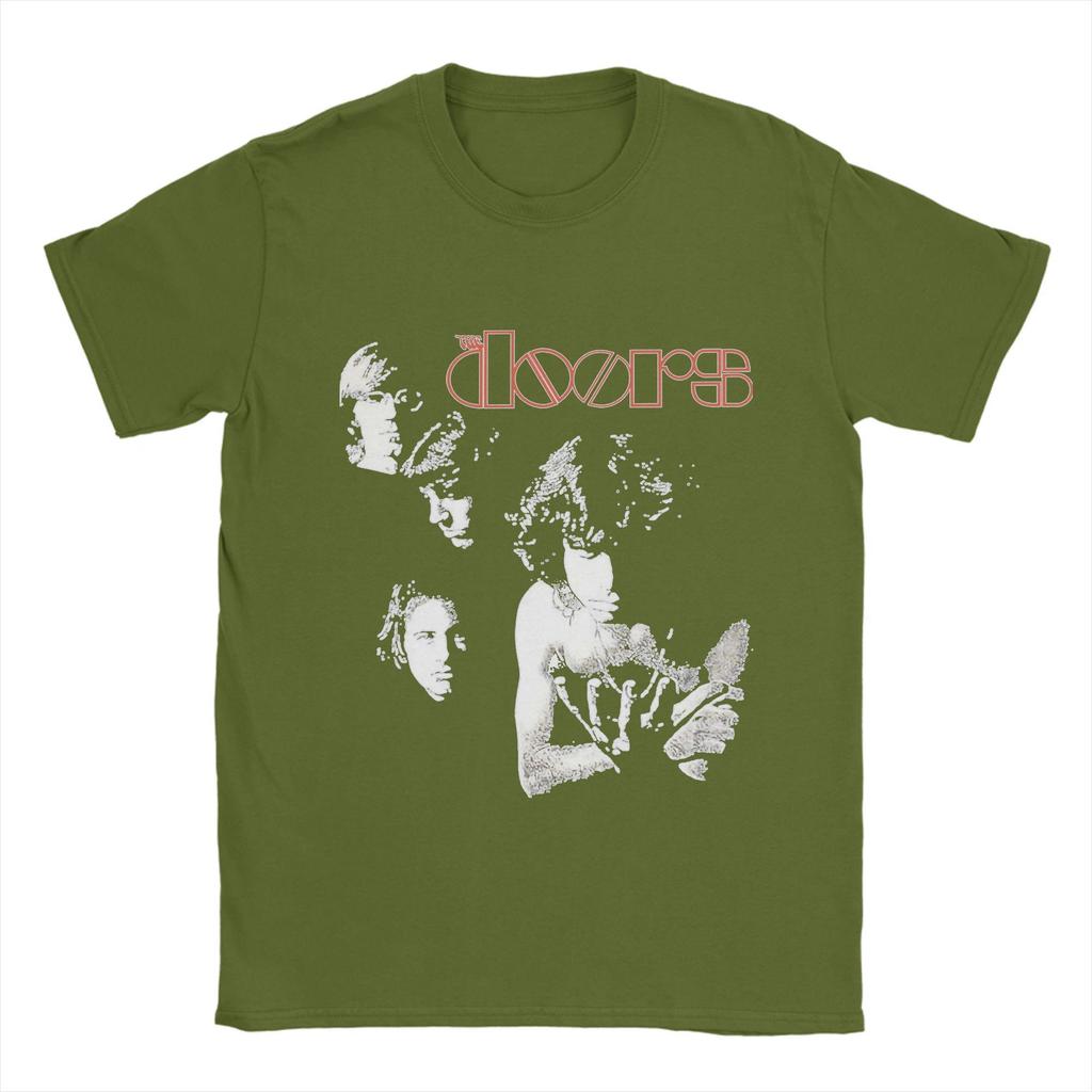 The Doors   Men T Shirt Vintage Music   Funny Tee Shirt Short Sleeve Crewneck T-Shirt Pure Cotton 6XL Tops
