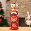 Christmas Table Decor Wine Bottle Covers – Holiday Cartoon Drawstring Set