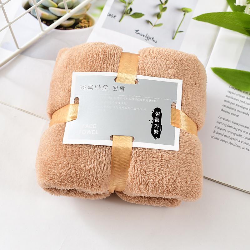 Coral Fleece Ribbon Square Towel - Wedding Souvenir Gift