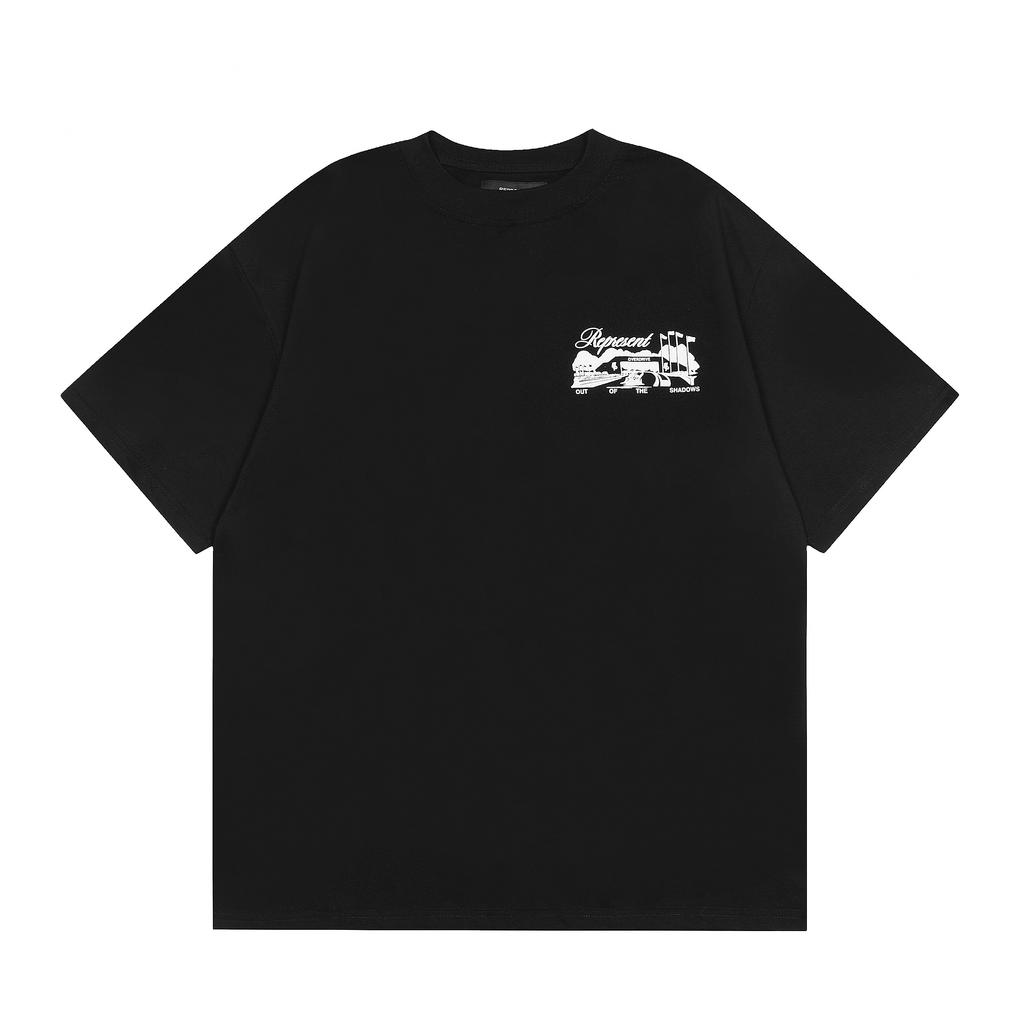 Unisex Minimal Out Of The Shadows Graphic Cotton T-Shirt Casual Streetwear Short Sleeve Tee Men Women