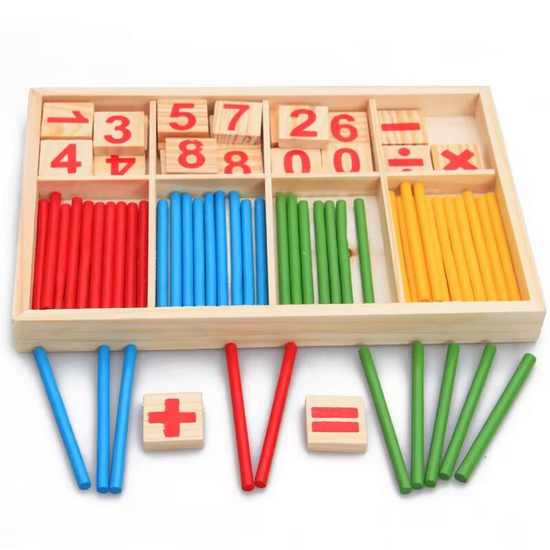 Wooden Arithmetic Counting Sticks for Early Math Education