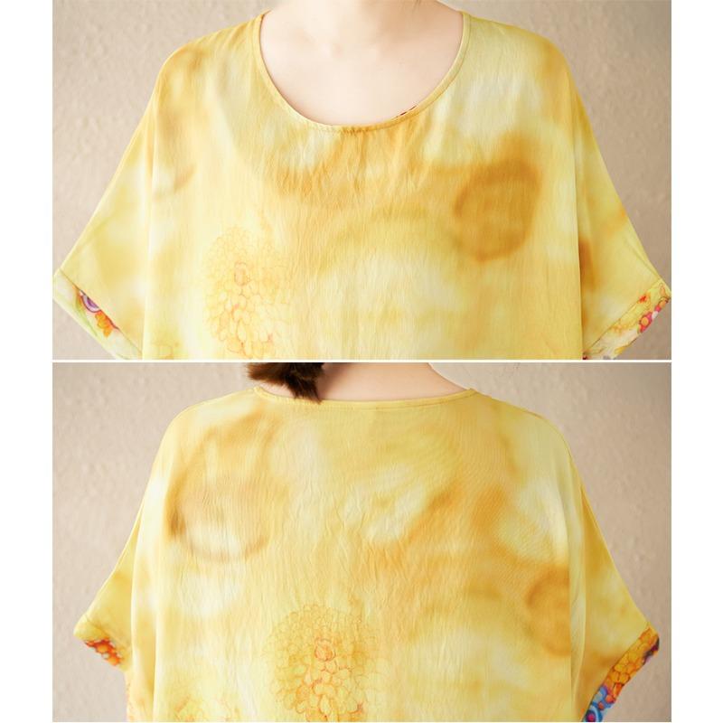 DIMANAF 2025 Summer Women Plus Size Dress Basic Casual Dress Loose Vintage Floral Printing Long Beach Dress